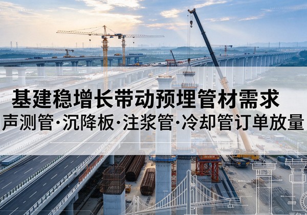 吉木萨尔基建稳增长带动预埋监测管材需求，声测管、沉降板、注浆管订单持续放量